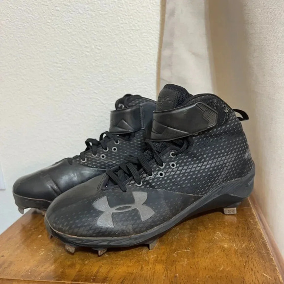 Under Armour Mens Harper One Baseball Cleat Black Sand Softball Strap Size 8M US - Picture 11 of 12